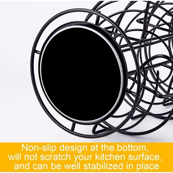 Spiraldesign Egg Skelter Dispenser Rack i Metall, Oppbevaringsstativ, Svart
