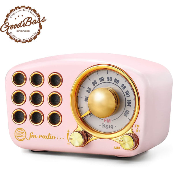 Retro Bluetooth -kaiutin, Vintage-radio - FM-radio vanhalla tyylillä
