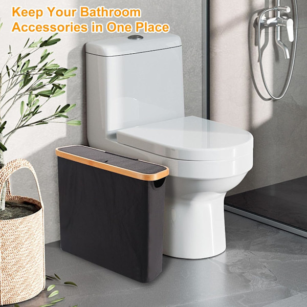 Toiletpapir opbevaring, til op til 12 mega ruller, 43,5 x 14,5 x 3 (sort)