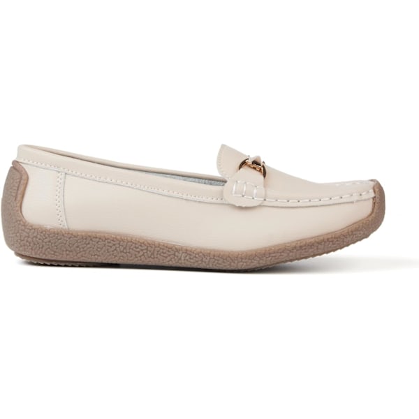 Dame Læder Loafers Damesko Mokkasiner Flade Sko Casual Komfortable Vandresko Kørersko Bådsko Plejesko