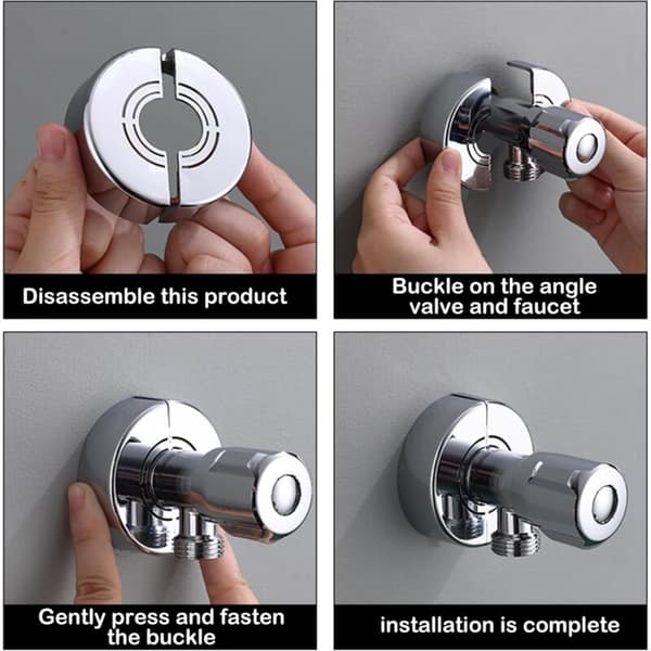 Radiatorrørsdæksel – Sæt med 4 dekorative rosetter 20/25/33 mm – Højkvalitets ABS-materiale – Nem, værktøjsfri installation