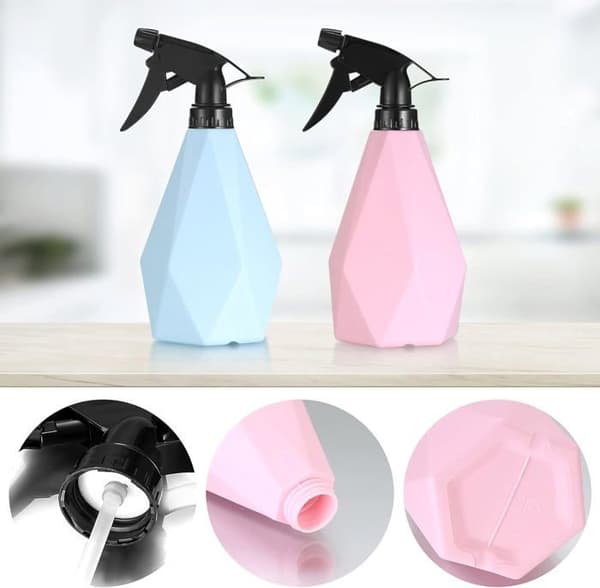 Pakke store sprayflasker, plastsprayflasker for planter, 500 ml tomme sprayflasker (rombeform (rosa, blå))