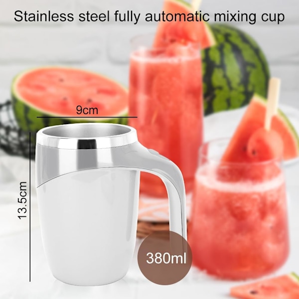 Självrörande mugg, magisk mugg, mjölk, kaffekopp, smart mugg för kaffe. White