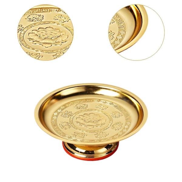 Fruktskål med fot, Bordsdekoration, Dekorativ bricka, Offerplatta, Buddhistisk fruktplatta, Offerskål för Buddha 7 inch