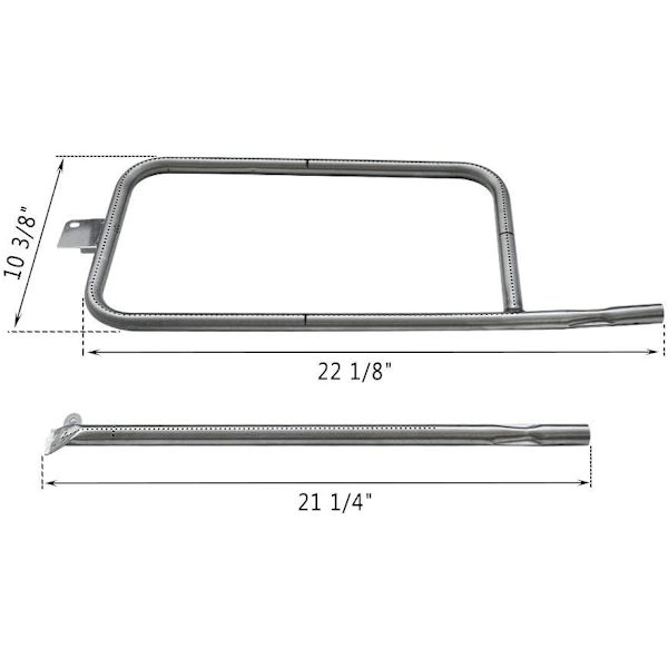 Brennerør i rustfritt stål, egnet for Weber Q300/Q3000 gassgrillserien (reservedel 60036/80387/65032)