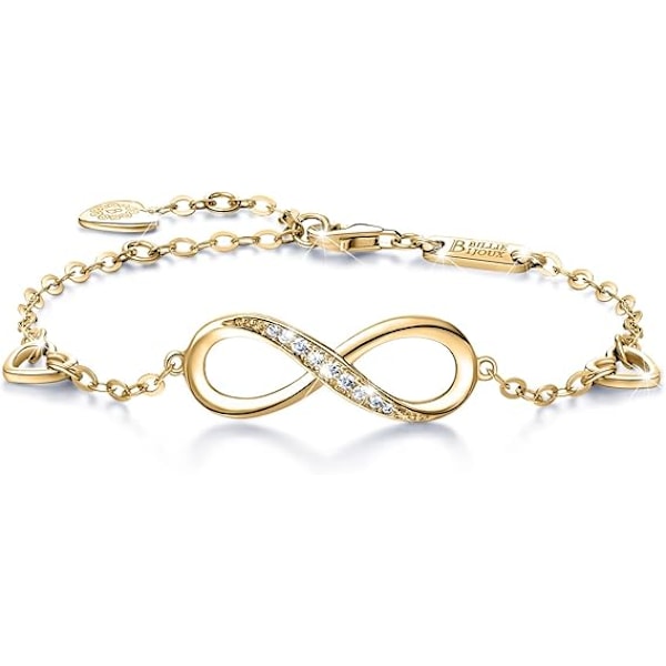 925 Sterling Sølv Infinity Uendelig Kærligheds Symbol Charm Justerbart Armbånd Julegave