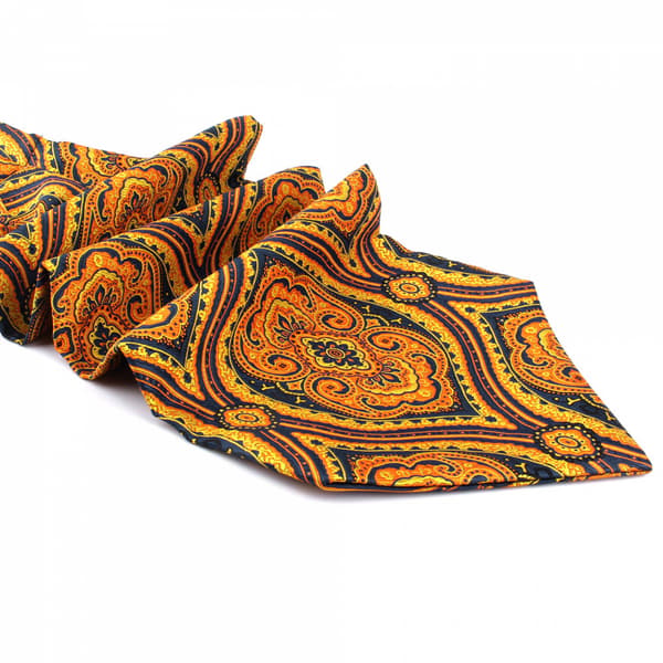 Ascot-slips for menn, Paisley Jacquard Silkevevd Blomsterslips, LD44802