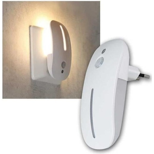 LED Natlampe Natlys Stikkontakt Sensor Bevægelsesdetektor, Varm Gul Orientering Lampe
