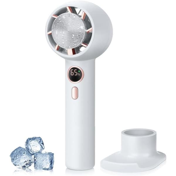2000 mAh bærbar ventilator, 2-i-1 genopladelig skrivebordsventilator med base.