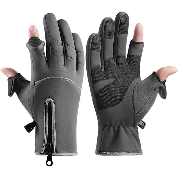 Vinterhandsker til kvinder og mænd, 2-fingers touchscreen-handsker, løbehandsker, cykelhandsker, kørehandsker, varme handsker, vinterfiskehandsker
