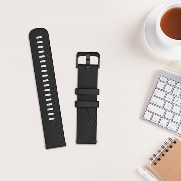 Silikonearmbånd til Garmin Venu, Vivomove, Vivoactive, Forerunner, Approach S40 – 20mm Sort Sort