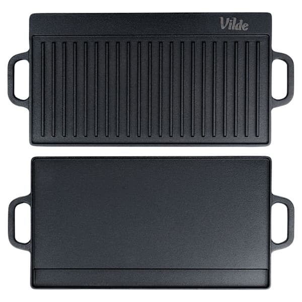 Støbejerns dobbelt-sidet grillplade CAST LINE 50,5x23,5 cm