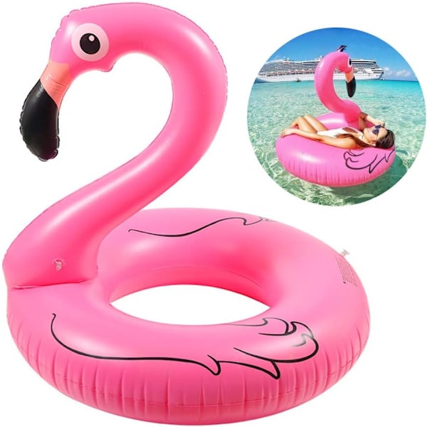 Rosa Flamingo Uppblåsbar Flamingo Pool för Vuxna Ca. 105cm Utomhus Party Strandflotte Leksak Fantastisk Uppblåsbar Ring Flyt för Både Vuxna och Barn