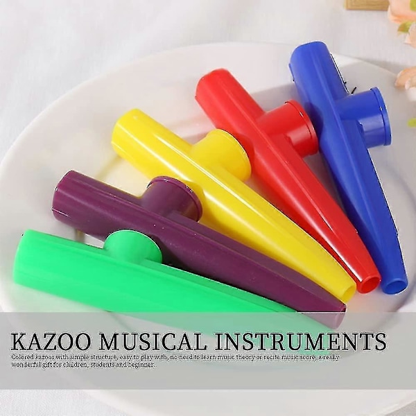 Muoviset Kazoot Musiikki-instrumentit Kazoo-instrumentti Kazoo-huilu Värilliset Kazoot Sopivat Musiikin Ystäville Ja Lahjoiksi (5 kpl, Satunnainen Väri)