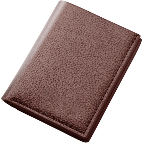 Herrplånböcker Mini Slim Plånbok Man Casual Läder PU Väska Portafoglio Uomo Pengaklämma Tunn Herrplånbok (Färg: Brun)