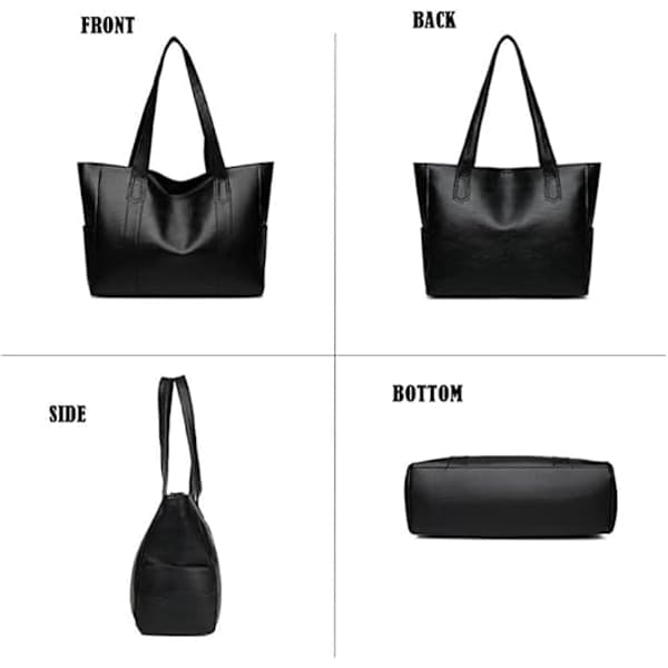 Damehåndtaske - Stor Skuldertaske - Laptoptaske - Brun