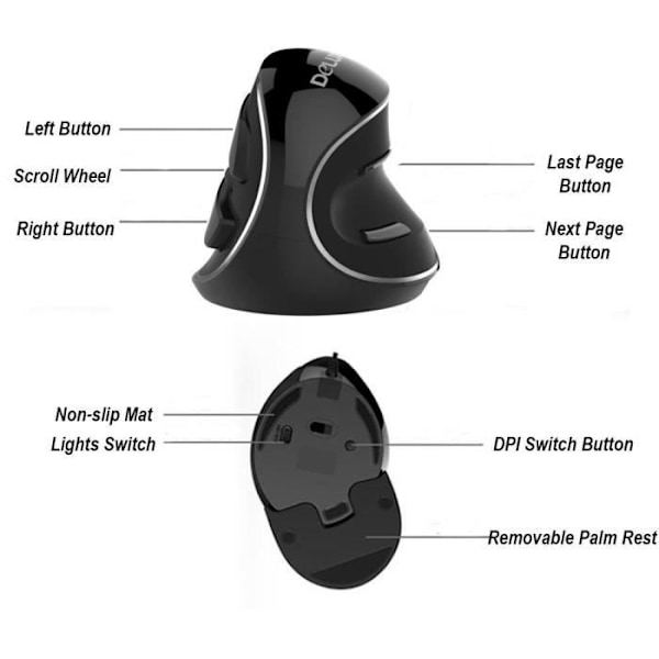 Langaton hiiri, ergonominen pystyhiiri, langaton pystylaserhiiri uudella pakkauksella