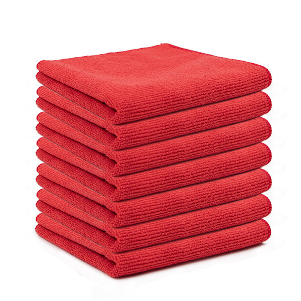 Sæt med 7 mikrofiber viskestykker, bløde, super absorberende og fnugfri Red