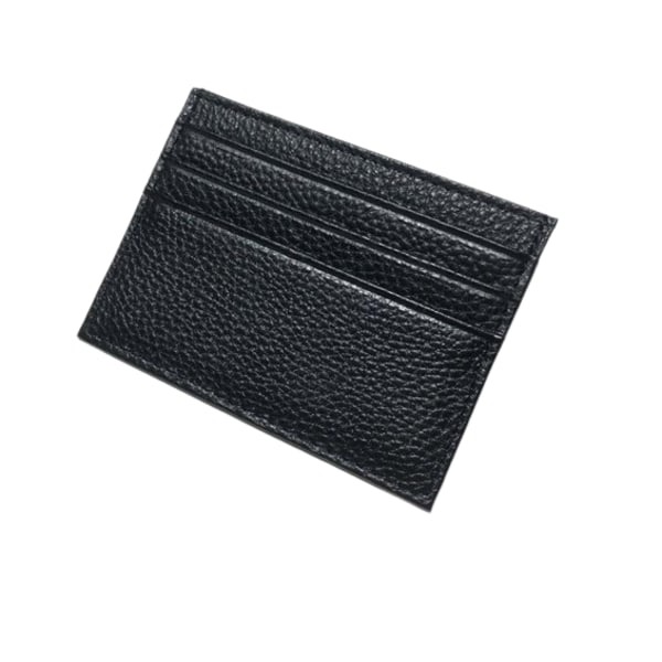 Smal kortfodral i äkta läder plånbok 6 kortplatser Black