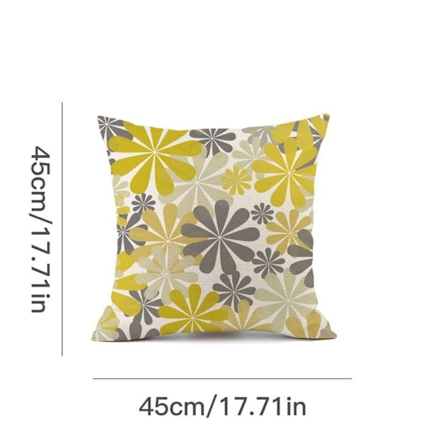 Tyynynpäällinen - Pellava - 4 kpl:n setti - Harmaa - Neliö - Boho-kuvio - 45x45cm