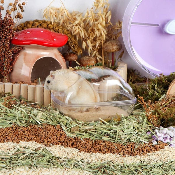 Stor hamster sandbad beholder transparent sky hamster badeværelse med skovlsæt til små kæledyrsbur
