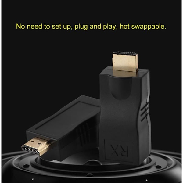 HDMI-jatkaja - Määrittelemätön - 30m - 2X HDMI - Vahvistin - RJ45 CAT6 -kaapeli