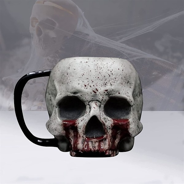 Kraniekop, Makabre Kaffekopper/Kop, Halloween Kranie Dekorationer, Håndlavet Gavekrus