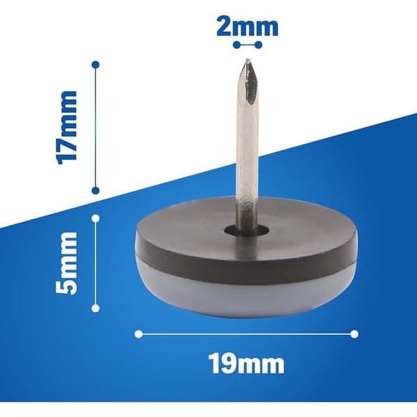 Lättinstallerade stolsbensskydd, 19 mm möbeltassar för inomhusbruk - 50 stycken