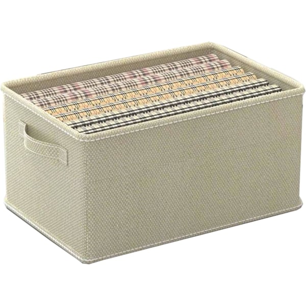 Klädlåda Organisatör Avdelare, 2-pack Garderob Kläder Organisatör med Vikbar Förvaringslåda för Underkläder, BH:ar, Strumpor, Slipsar, Beige, 47x35x30cm
