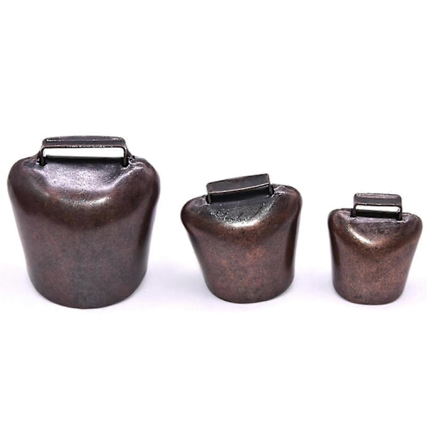 Antikke metal ko-klokker, høje heste- og fåreklokker, husdyrklokker til landbrug Red Bronze Medium