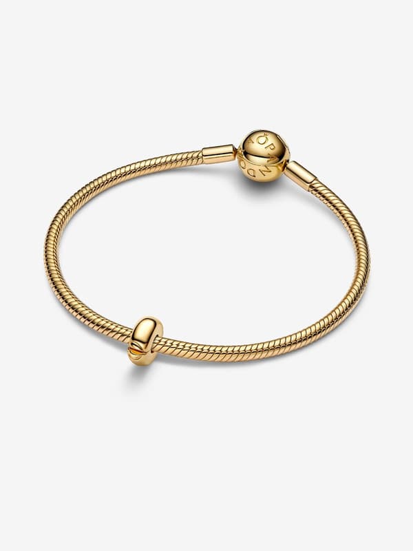 - Rund Clip Charm - 14k gullbelegg