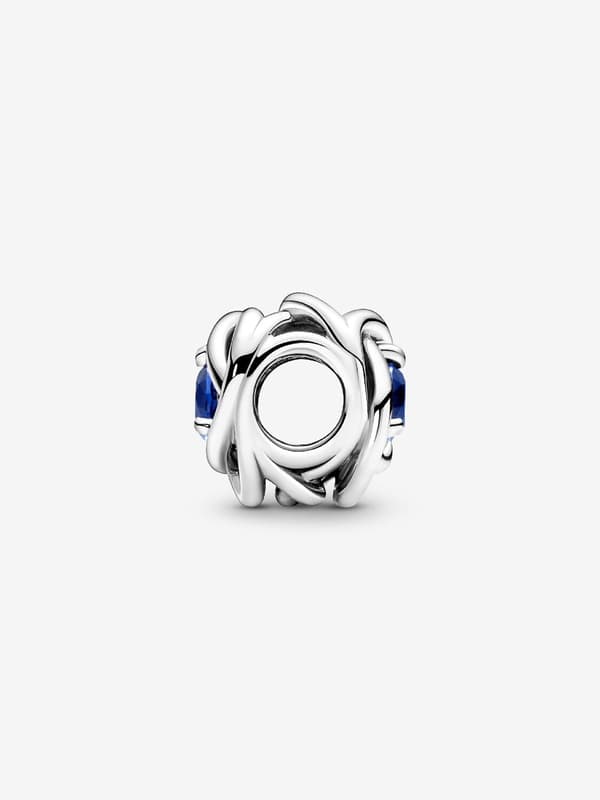 - September Blue Eternity Circle Charm - Sterling silver