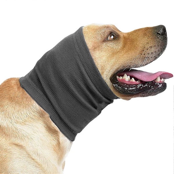 Beroligende Hundeøre Dækken Kæledyrshætte Ørevarmere Komfort Kæledyrsøre Beskytter Angstlindring ved Badning for Gray L