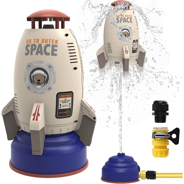 Sprinkler Raket Launcher Legetøj til Børn - Udendørs Vandlegetøj Vandplask Raket, Sommerhave Plæner Vandlegetøj Spray 360-Graders Rotation