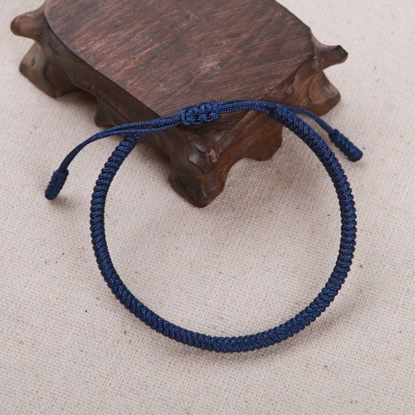 Handgjort Armband + Buddhistisk Gåva! för Kvinnor, Män, Tonåringar. Justerbar Storlek! Vänskapsgåva. Handgjort Repvävt Chakra Armband Blue