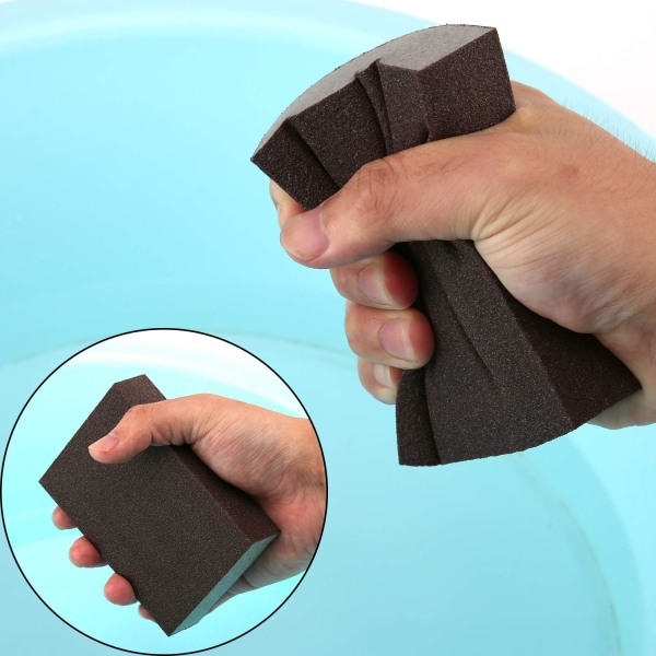 Sett med 4 slipesvamper/-klosser for våte og tørre overflater, fin (fra 240 til 320) sliping