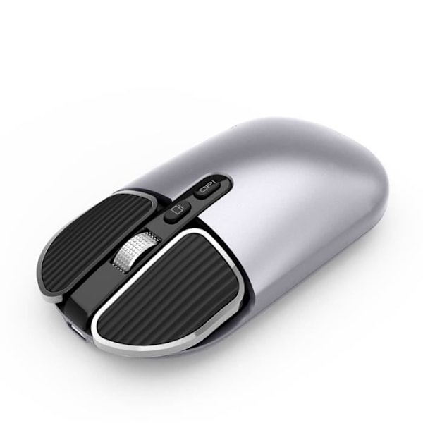 Trådløs mus - Mini genopladelig mus - Bluetooth og 2,4 GHz - Forbindelse op til 10 m - Optisk
