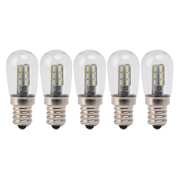 5 stk. E12 LED-pære Høy Lysstyrke 120V Kjøleskapslampe med 24 stk. Lysdioder for Kjøleskap Hvitt Lys