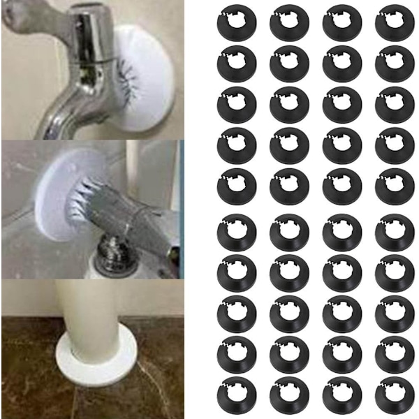 10 stk. dekorative dæksler, flange vandrørsdæksler, plastdækplade krave afløbsledningsbeskytter radiator (til 20 mm)