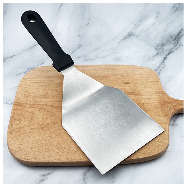 Stekspade, stekspade i rostfritt stål, 5\" bred burgarspade - Kraftig hamburgerstekspade för grillning, barbecue, platt grill