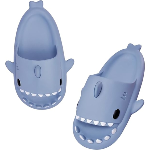 Hajtofflor för pojkar och flickor, Shark Flip Flops för män och kvinnor, Shark Slippers, Bekväma halkfria pool-hajsandaler med tjock sula för sommaren Light blue 40/41