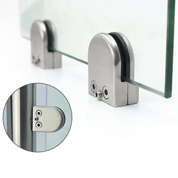Glasklemmer 4 stk. rustfrit stål glasklemmer justerbar glasbeslag flad bagside til balustrade