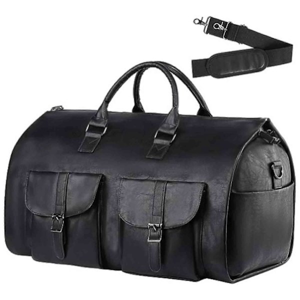 Rullekufferter til rejser, konvertibel duffel-kuffert med hjul, 100% splinterny Black