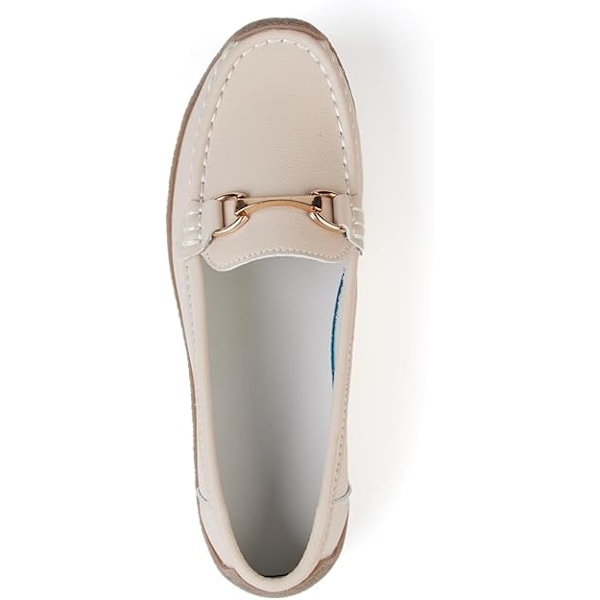 Dame Læder Loafers Damesko Mokkasiner Flade Sko Casual Komfortable Vandresko Kørersko Bådsko Plejesko