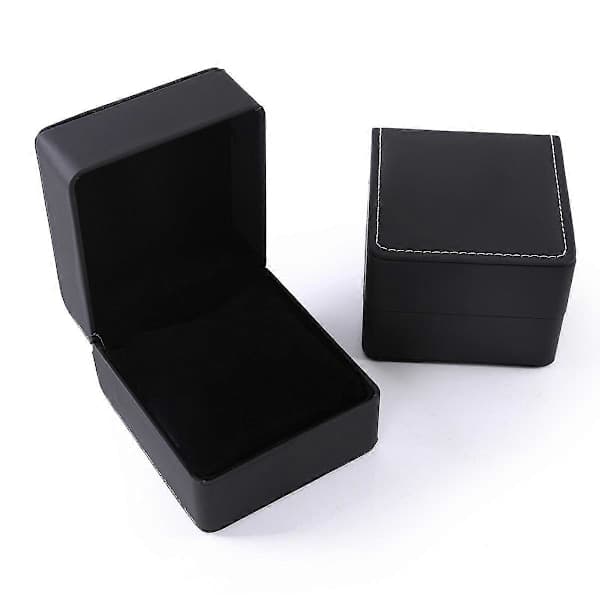 PU Klocklåda Läder Presentförpackning Svart 10x7x5cm Rymmer 2 Klockor