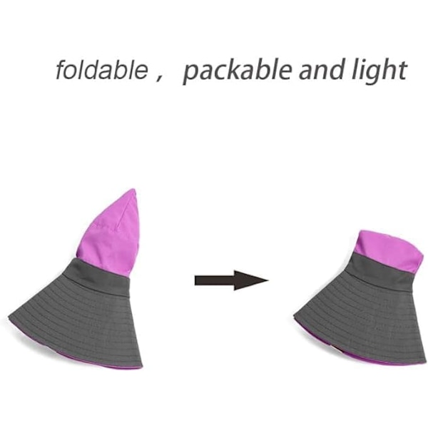 Sommarhatt för kvinnor, bredbrättad meshkeps, utomhusfiskehattar, UV-skydd, strandhatt för kvinnor Purple