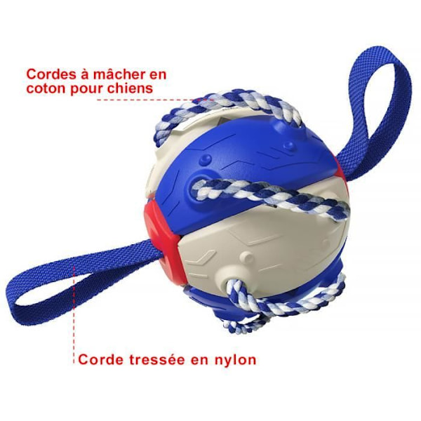 Pedagogiska leksaker för husdjur, utomhusträning, interaktiv frisbee, tuggleksak för hundar, blå+vit Blue and white