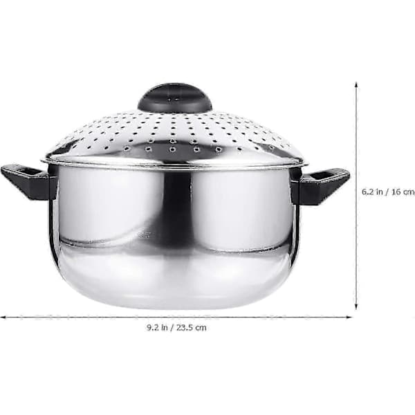 Rustfri stål nudel- og suppegryde med låg, 16 cm