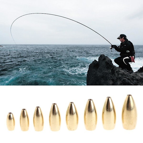 5 st fiskesänkekoppar 8 storlekar Flipping Bass vikter Guld tillbehör delar