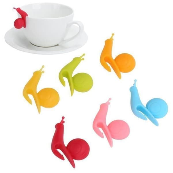 10-pose Silikone Snegl Te poseholder, Tekande Kopkant Vedhæng, Te poseholder, Særskilt Etiket, Te poseholder